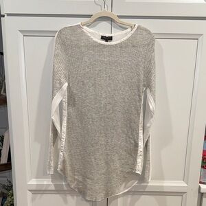 Rag&Bone Wool Silk Blended White Ribbed Long Sleeve Women’s Sweater shirt Size S
